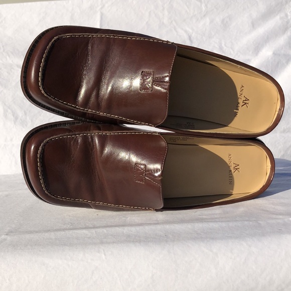 Anne Klein Brown Leather Slides/Mules - Chocolate, Kathy AK - Picture 14 of 14
